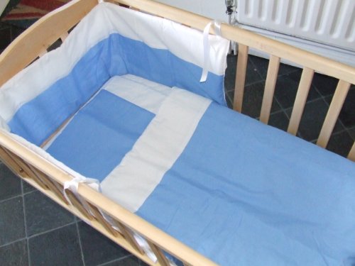 Oasis - BEAUTIFUL HANDMADE PLAIN BLUE AND WHITE CRIB BEDDING SET [CD]