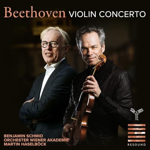 CDHCD cover featuring two men, one holding a violin, for Beethoven Violin Concerto.