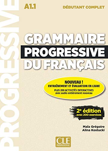 French grammar textbook cover, “Grammaire Progressive du Français”, beginner level.