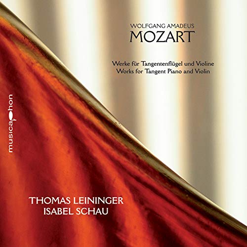 CD cover for Mozart works featuring a tangent piano and violin.