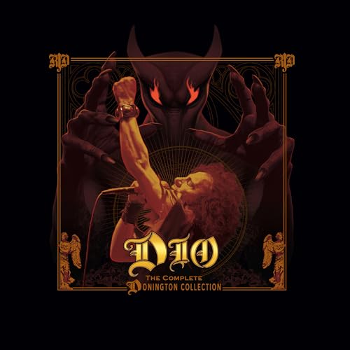 Dio album cover: demonic figure with outstretched hands, fiery red tones.