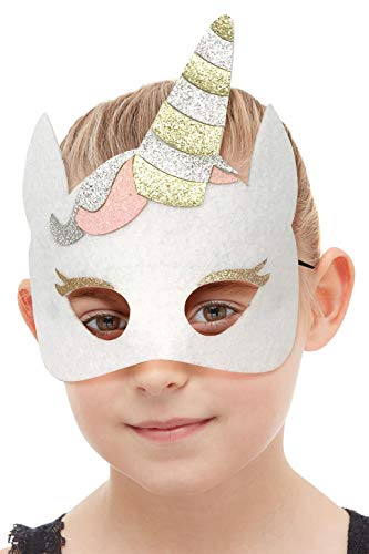 Smiffys 70269 Unicorn Felt Mask, Unisex Children, White, One Size