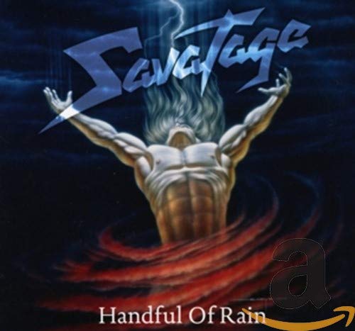 Savatage album cover: man with outstretched arms in a rainstorm.