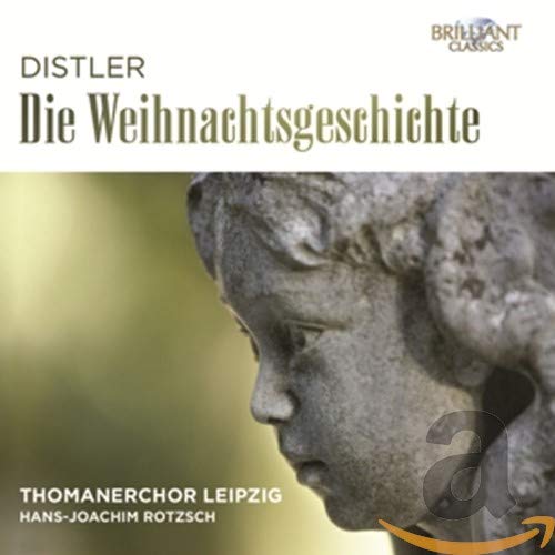 CD cover: "Die Weihnachtsgeschichte" by Distler, featuring a stone angel.