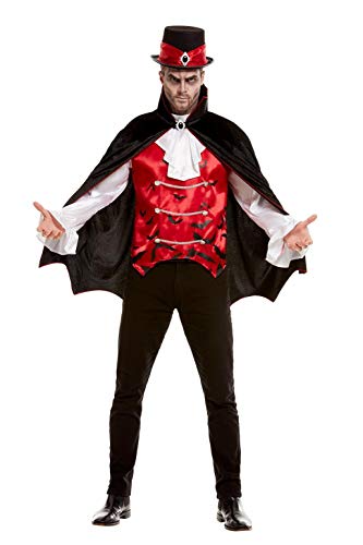Smiffys 51052M Vampire Costume, Men, Black, M - Size 38"-40"