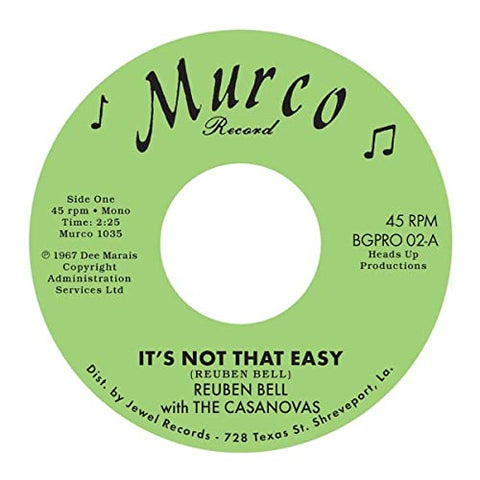 Reuben Bell With The Casanovas - It's Not That Easy c/w Hummin' A Sad Song [7 inch] [VINYL]