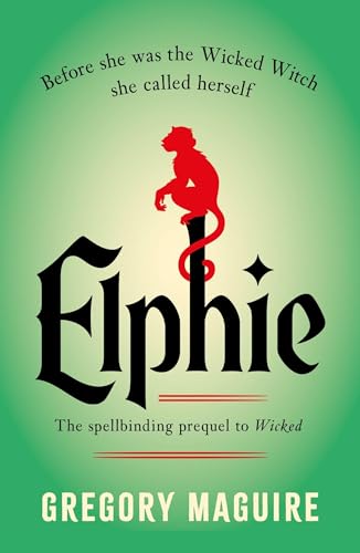 Book cover for “Elphie” with red monkey silhouette and bold title.