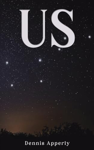 Book cover with large white text “US” over a starry night sky.