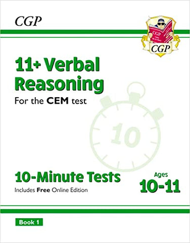 11+ CEM 10-Minute Tests: Verbal Reasoning - Ages 10-11 Book 1 (with Online Edition): unbeatable revision for the 2022 tests (CGP 11+ CEM)