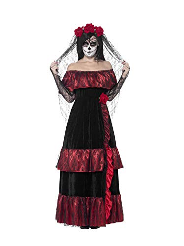 Smiffys Day of the Dead Bride Costume, Black, XXL - UK Size 24-26