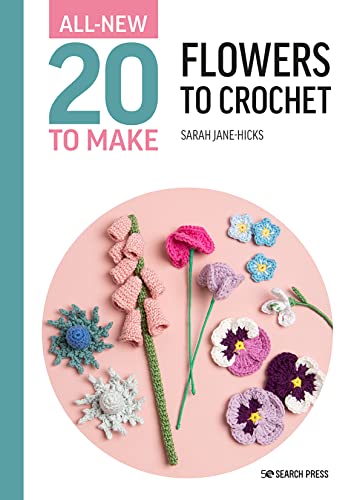 Colorful flowers and crochet patterns in a book with a floral or crafty cover.