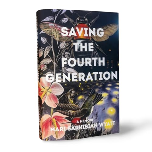 Book cover: “Saving the Fourth Generation” with bee and floral imagery.