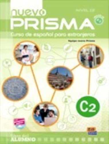 “Nuevo Prisma C2” Spanish language textbook cover with images of people and cityscapes.