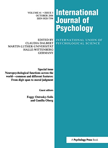 Neuropsychological Functions Across the World : A Special Issue of the International Journal of Psychology