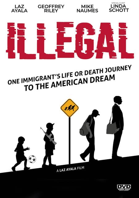 DVD cover for "Illegal" depicting silhouettes of people on a journey.