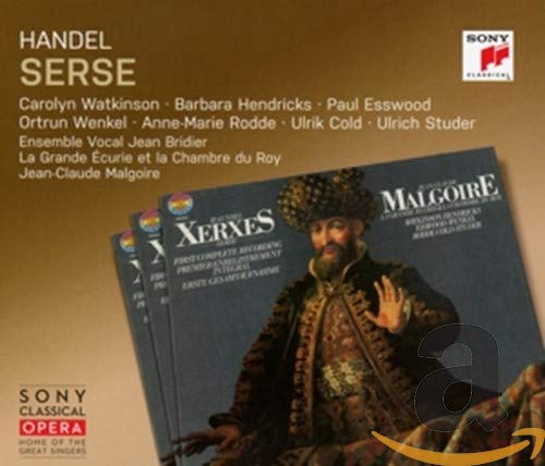 CD cover for Handel's *Serse* with portrait of a bearded man.