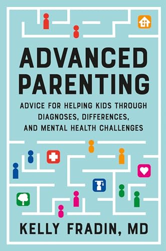 Book cover titled Advanced Parenting with a maze background and colorful icons.