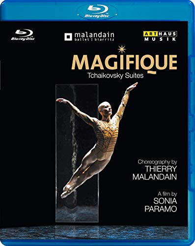Blu-ray cover for "Tchaikovsky: Magifique" featuring a ballet dancer in mid-air.