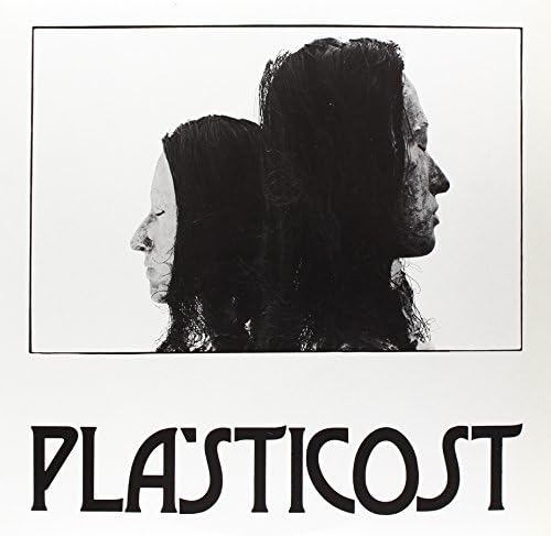 Black and white album cover featuring two faces in profile, text "PLASTICOST".