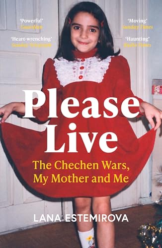 Book cover: young girl in red dress, title “Please Live” in white text.