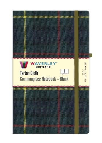 Stewart Hunting Tartan Blank Hardback Notebook: Large 21cm x 13cm : Waverley Scotland Tartan Cloth Commonplace Notebook