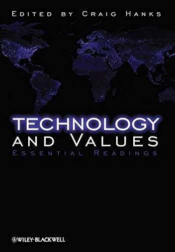Book cover: "Technology and Values," with a world map background.