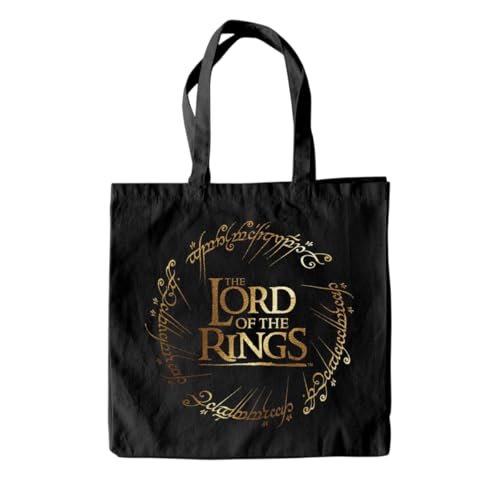 LORD OF THE RINGS - GOLD FOIL (UNISEX BLACK TOTE BAG) ONE SIZE