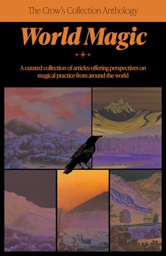 Book cover with a crow perched above landscape paintings in a grid.
