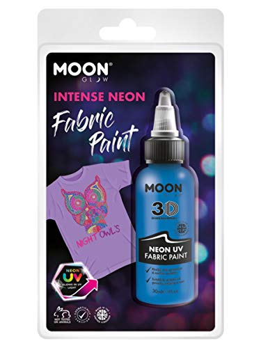 Smiffys Moon Glow - Neon UV Intense Fabric Paint, Blue