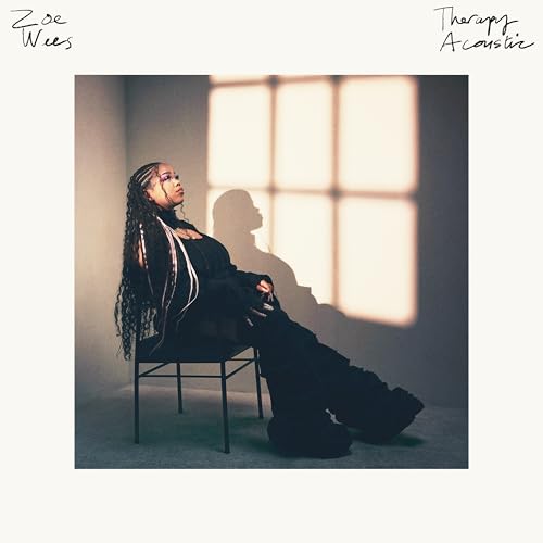 Album cover for Zoe Wees’ “Therapy” featuring a seated woman in shadow.