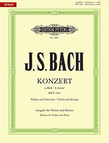 Concerto No. 1 in A minor BWV 1041 (Violin and Piano): Sheet (Edition Peters)
