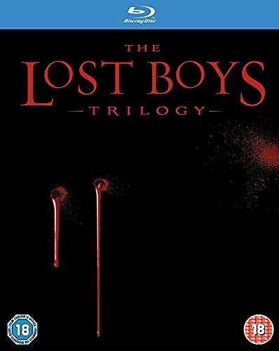“The Lost Boys Trilogy” Blu-ray cover with red drips and splatter.