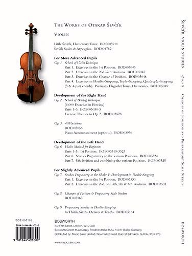 Violin Studies Opus 8 : Changes of Position and Preparatory Scale Studies