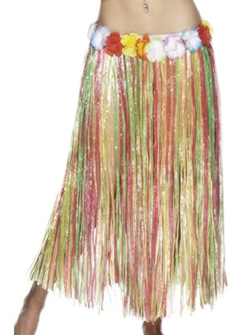 Smiffys 79 cm/31-inch Hawaiian Hula Skirt with Flowers Elasticated Waist - Multi-Colour