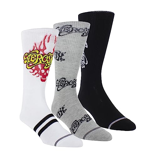 Aerosmith Assorted Crew Socks 3 Pack (One Size)