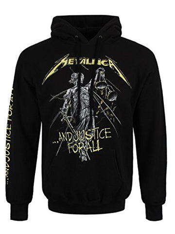 Metallica ...and Justice for All Men Hooded Sweater Black S, 80% Cotton, 20% Polyester, Regular