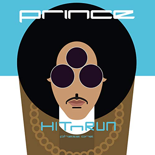 Prince’s stylized portrait with three eyes and the album title “HITNRUN”.