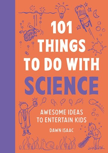 Book cover: "101 Things to do with Science" with illustrated science doodles.