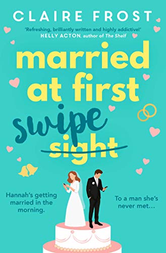 Book cover with title “Married at First Swipe” and wedding imagery.