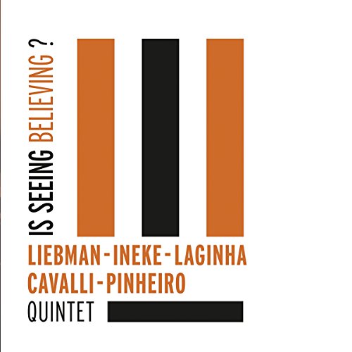 CD cover with orange and black vertical stripes, text “Is Seeing Believing?”