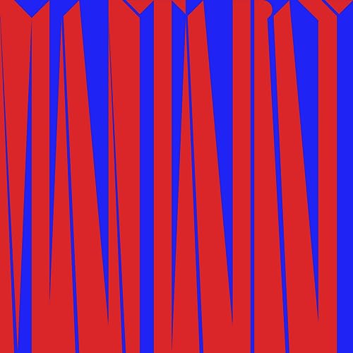 Red and blue striped album cover for Siouxsie and the Banshees.