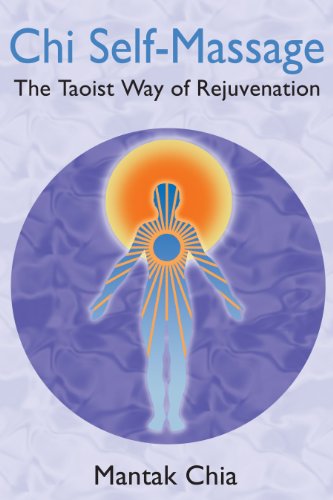 Book cover with a silhouetted figure radiating energy, titled “Chi Self-Massage.”