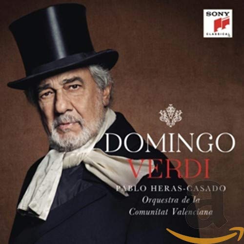 CD cover featuring Plácido Domingo in formal attire, with "Verdi" text.