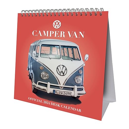 2024 Desk Calendar, VW CAMPER VANS MONTH TO VIEW MONTHLY CALENDAR, OFFICIAL PRODUCT