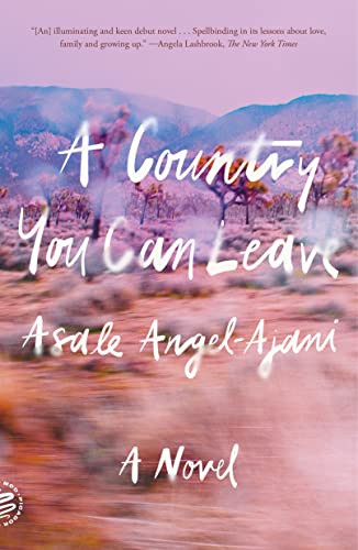 Book cover: “A Country You Can Leave” with a desert landscape.