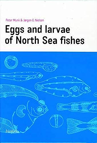 Book cover: "Eggs and larvae of North Sea fishes" with fish illustrations.