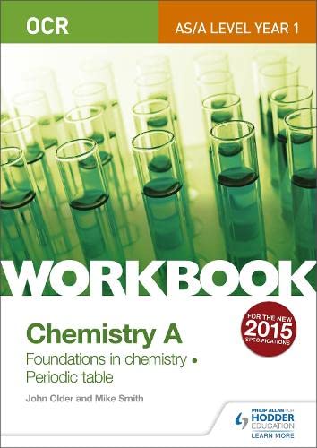 Chemistry workbook cover with test tubes and text: "Foundations in chemistry".