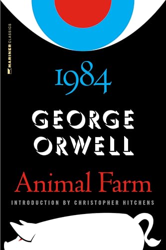 Book cover featuring "1984" and "Animal Farm" by George Orwell, with a pig.