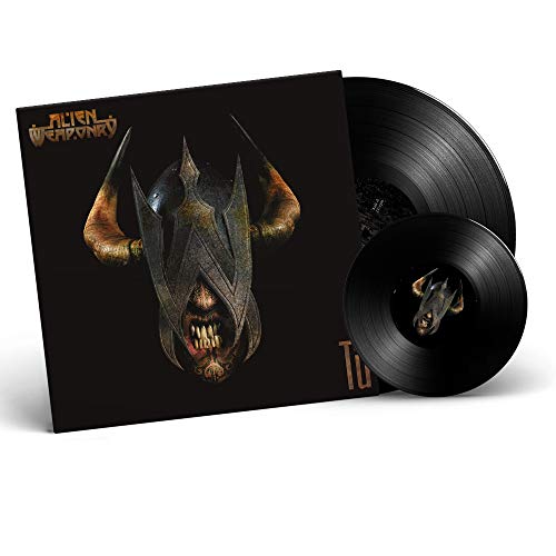 Vinyl record of Alien Weaponry’s “Tū” with a helmet illustration.