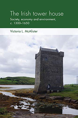 Book cover featuring a stone Irish tower house against a cloudy sky.